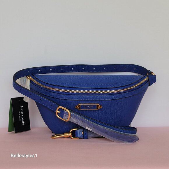 KATE SPADE Belt Bag Gramercy Medium Pebbled Leather – Blueberry color🎈⭐ - Picture 1 of 16